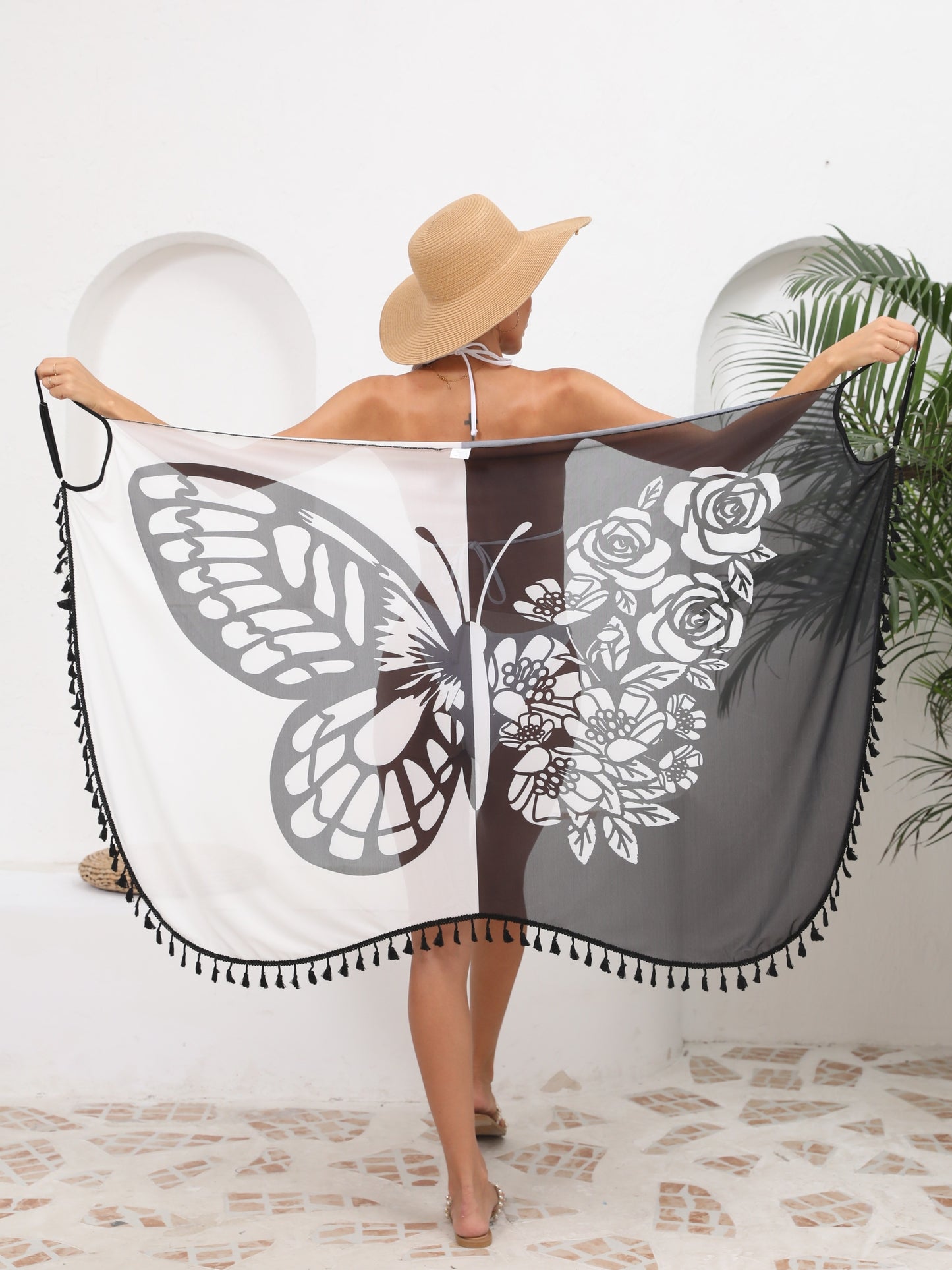 "Portofino Bloom" beach cover-up